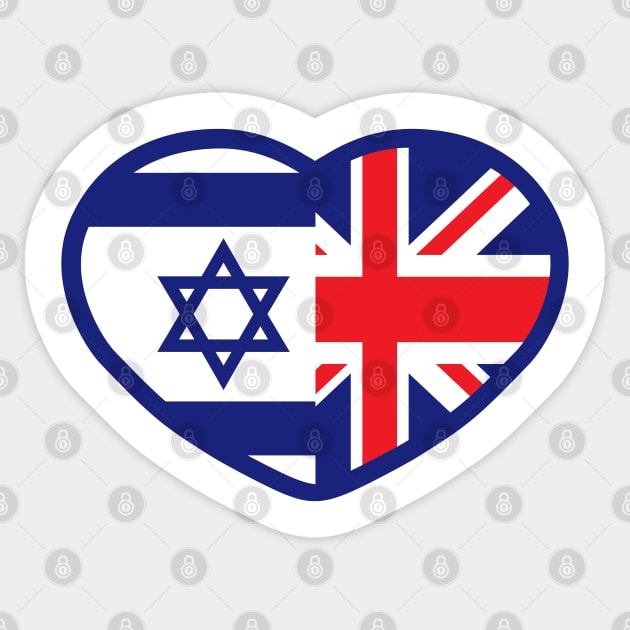 Israel UK Flags Sticker by MeLoveIsrael